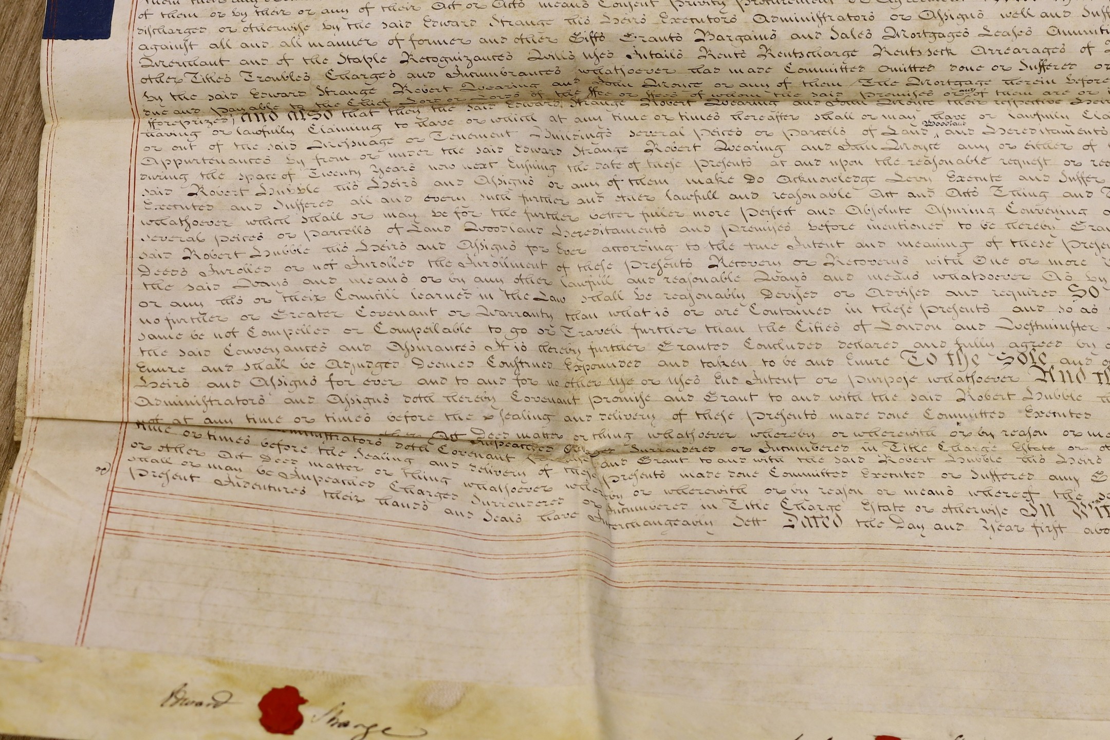 A collection of thirty three, 18th century indentures, wills, covenants etc relating to Hubble family yeoman farmers, bricklayer etc, of Wrotham, Kent, Ightham, Addington etc.